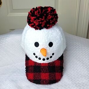 Snowman Sherpa Christmas Baseball Cap